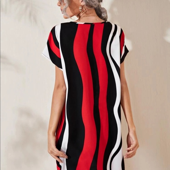 Notched neck colorblock dress - Picture 2 of 5